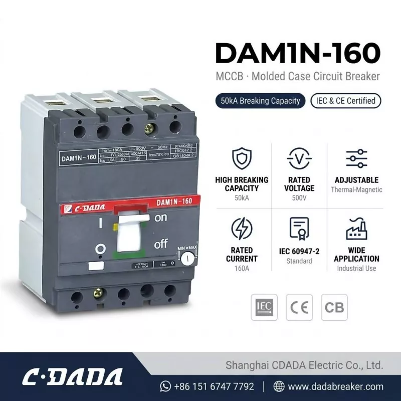 CDADA lansează un întrerupător MCCB de mare capacitate DAM1N-160 160A