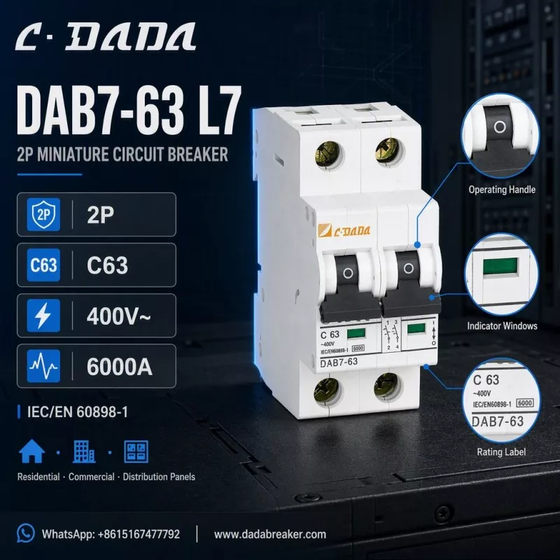 DAB7-63 L7 2P MCB - Protecție clară, compactă pentru panouri de distribuție